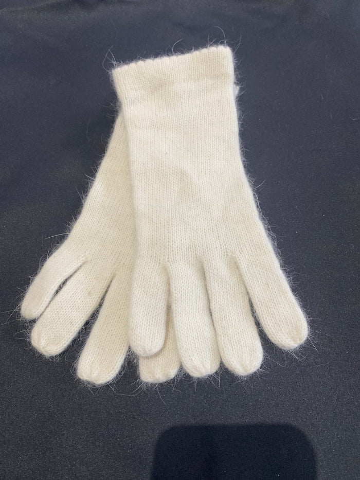 Ah25,411 Gants en tricot crème