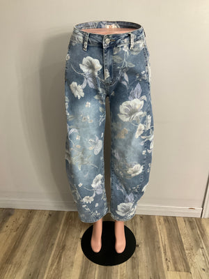 Pe26,109janv Jeans imprimé de fleurs