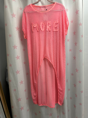 Robe tunique rose fluo taille unique
