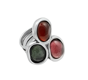 Bague Agata marron ajustable Ciclon