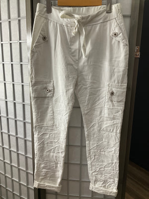 Pe24,113j Pantalon cargo blanc taille unique