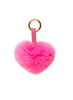 MMC137 PORTE-CLÉS COEUR ROSE EN FOURRURE DE LAPIN REX KCCO02