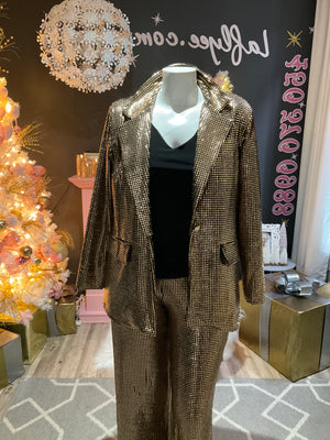 Ah25,312nov Veston doré à paillettes