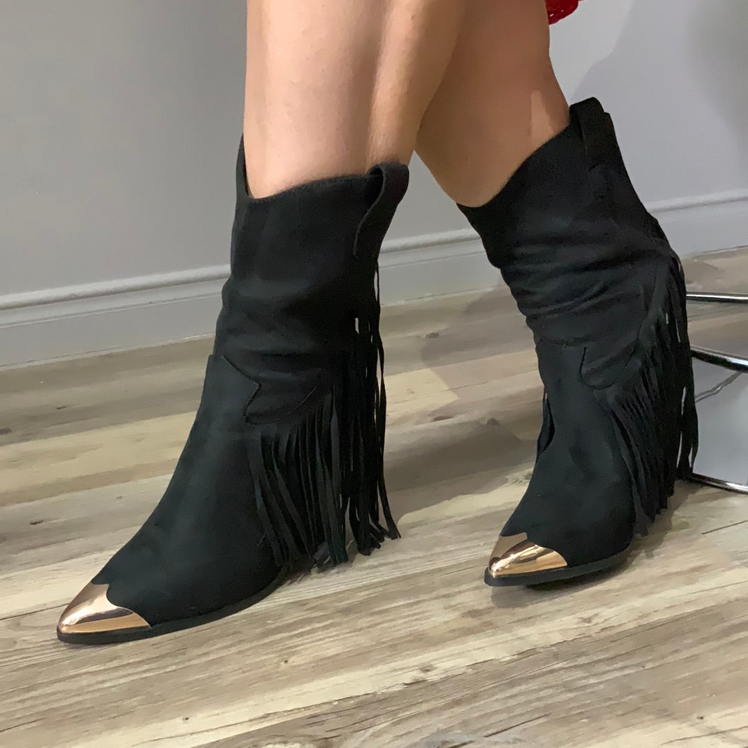 Bottes à franges Country,noire