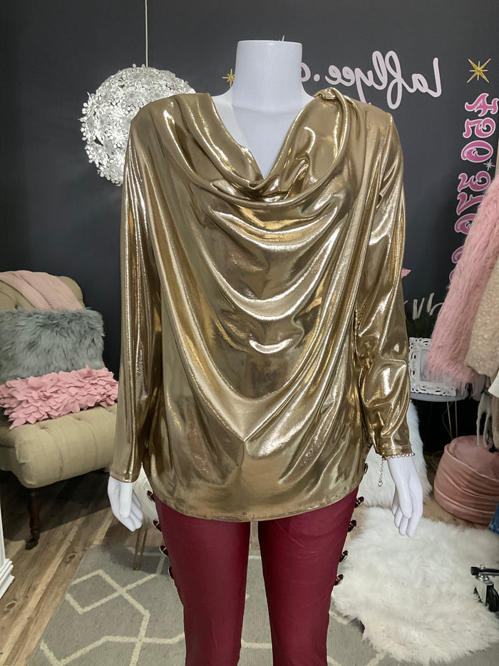 Ah25,49oct Haut or avec collet drappé ,Angela Mara médium