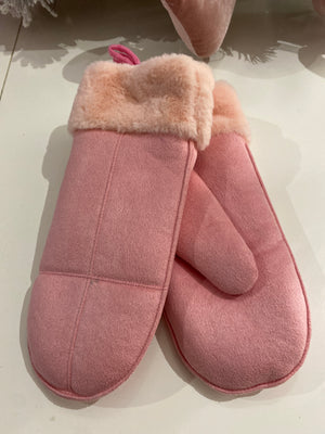 AH25,450 Mitaines roses en suedine pour enfants