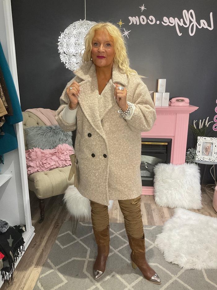 Ah25,317oct Manteau chiné avoine