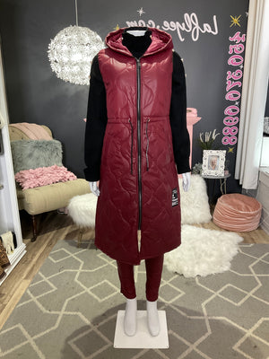 Ah25,326oct Veste doudoune bourgogne,taille unique