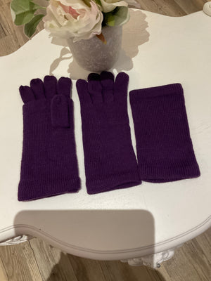 Ah25,432 Gant qui peut devenir sans doigts mauve