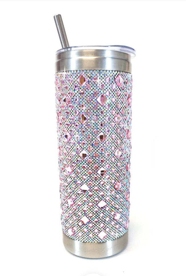 Gourde en cristaux aux roses flamingo pink de Jacqueline Kent JKT101.PK