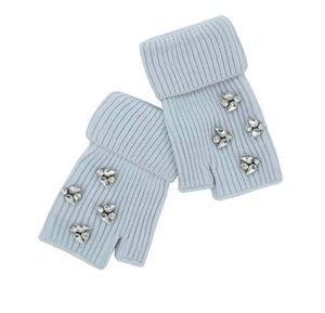 MMC182 GANTS BLEU BÉBÉ AVEC CRYSTAUX DIAMANTS GLA138