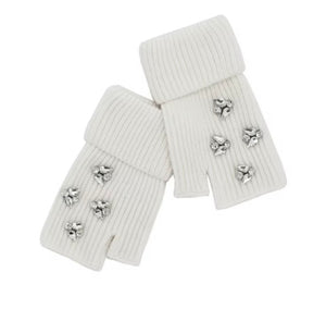 MMC183 GANTS BLANC AVEC CRYSTAUX DIAMANTS GLA138