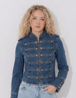 Ah26,313aout Jacquet de jeans style militaire