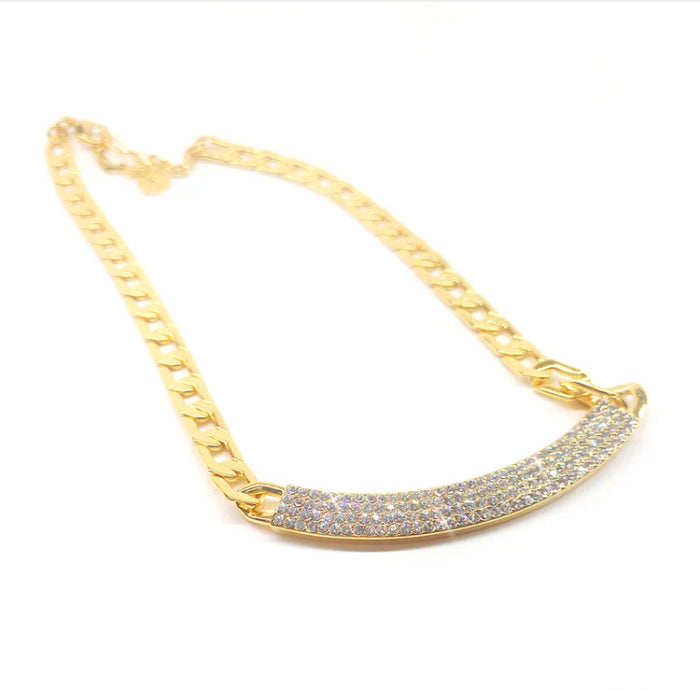 Collier chaine Doré et en cristaux clairs de Jacqueline Kent JKN632.GO