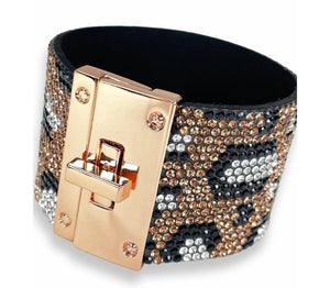 Bracelet en cristal noir et doré style léopard  de Jacqueline Kent JKB406.LEPGO