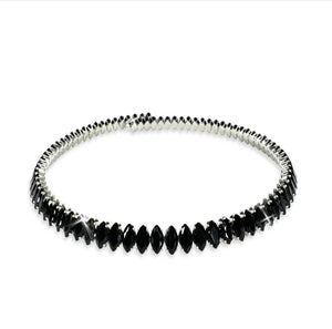 Collier en cristaux noirs style choquer JKN662.BK