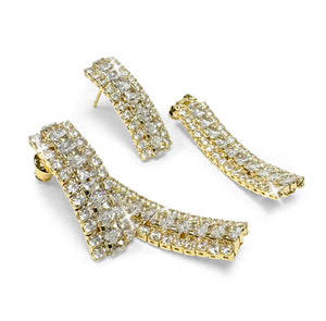 Boucle d'oreilles dorées avec cristaux JKE584.GO