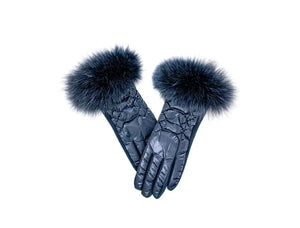 MMC96 Gants extensibles en tricot et nylon bleu marin Mitchie's GLVM01