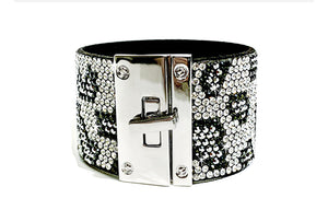 Bracelet en cristal clair et noir leopard de Jacqueline Kent JKB336