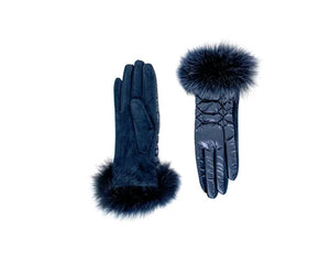 MMC96 Gants extensibles en tricot et nylon bleu marin Mitchie's GLVM01