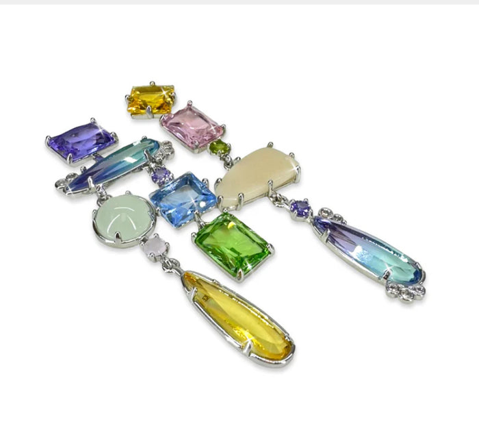 Boucle d'oreilles avec cristaux multicolor JKE552.MI