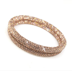 Bracelet champagne entouré de cristaux JKB391.RG