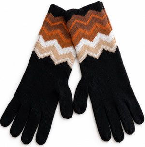 MMC188 Gants en laine tricotée missoni brun mélangé GLME11