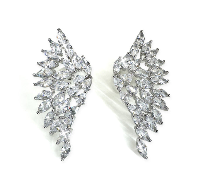 Boucle d'oreilles ailes d’ange en cristal clair de Jacqueline Kent JKE582.SI