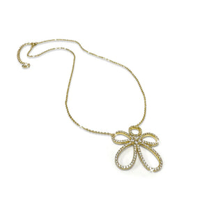 Collier doré avec fleure en Cristal JKN699.GO