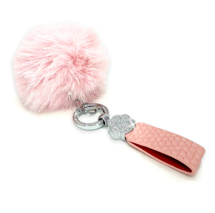 Porte-clé en fausse fourrure rose Jacqueline Kent JKFP104.LTPK