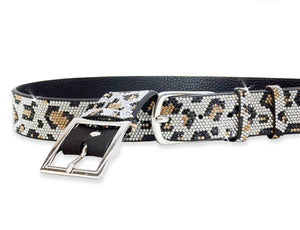 Ceinture de Jacqueline Kent en cristal leopard argent JKBT103.LEPSI