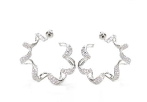 Boucle d'oreilles argent bouclé avec cristaux JKE562.SI