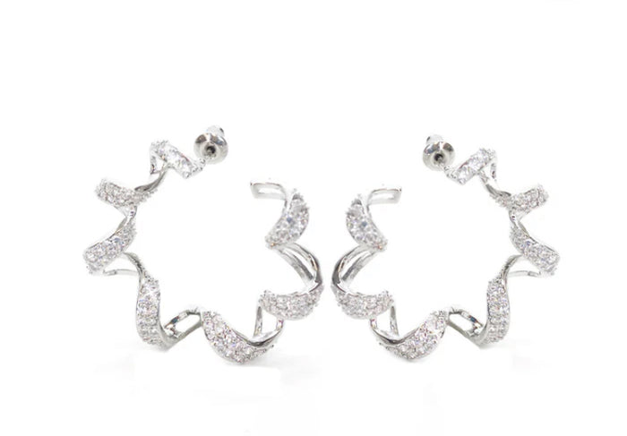 Boucle d'oreilles argent bouclé avec cristaux JKE562.SI