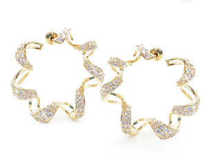 Boucle d'oreilles or bouclé avec cristaux JKE562.AB
