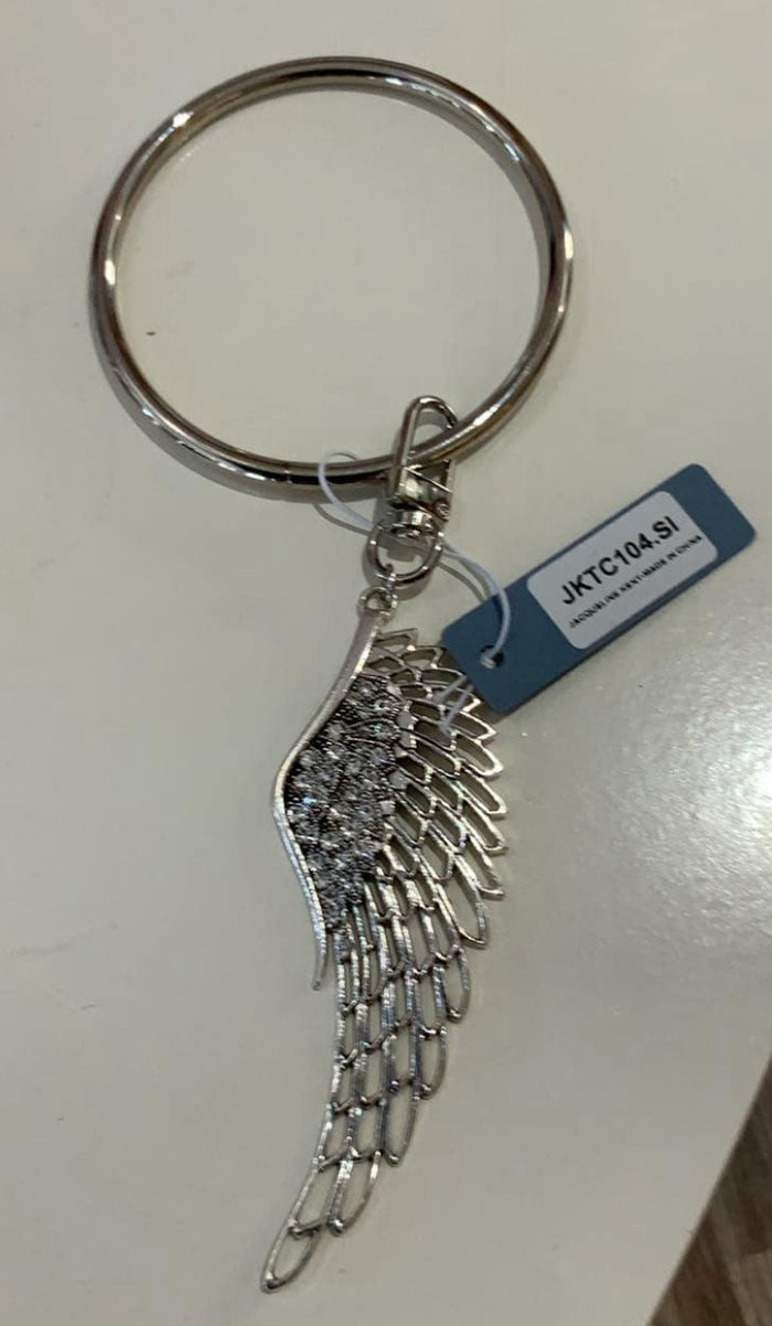 Porte clé aile d’ange en cristal clair JKTC104.SI