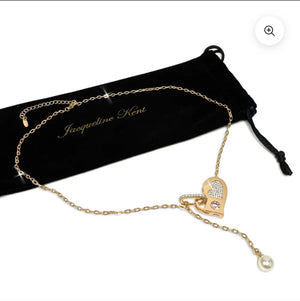 Collier doré avec coeur et perle JKN698.GO