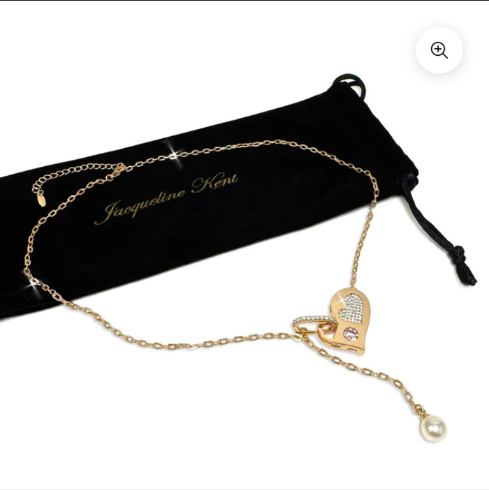 Collier doré avec coeur et perle JKN698.GO