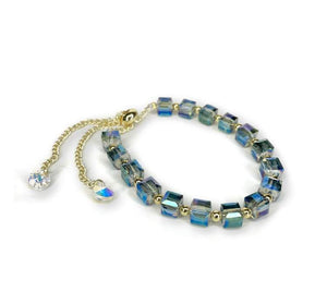 Bracelet ajustable en cristal de Jacqueline Kent de couleur bleu JKB403.DKBL