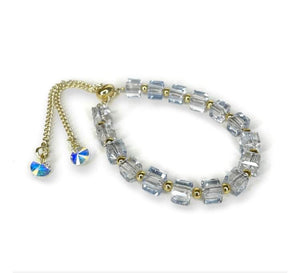 Bracelet ajustable en cristal de Jacqueline Kent de couleur bleu ciel JKB403.LTBL