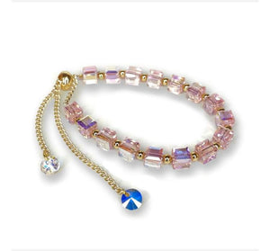 Bracelet ajustable en cristal de Jacqueline Kent de couleur pink JKB403.PK