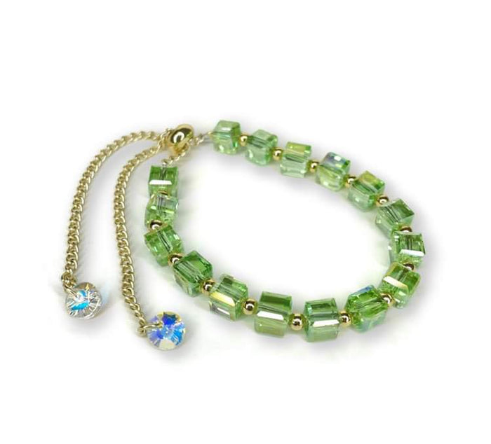 Bracelet ajustable en cristal de couleur vert JKB403.GR