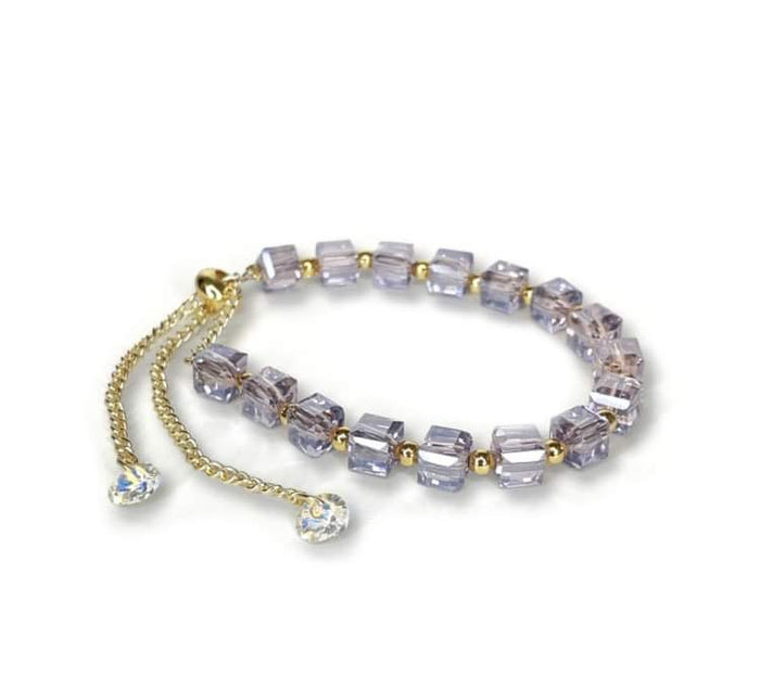 Bracelet ajustable en cristal de couleur violet JKB403.PU