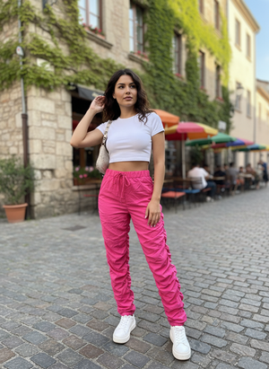 Pe26,101fev Pantalon rose plissé
