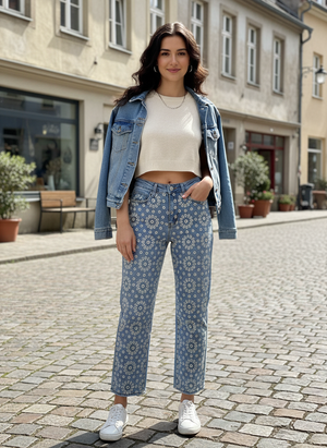 Pe26,109fev Jeans à motif cercle