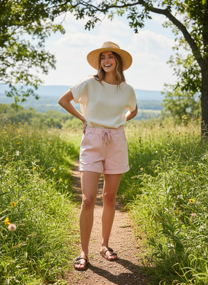 Pe26,149fev Culotte courte rose angela Mara