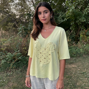 Pe26,65fev Haut jaune avec Mickey