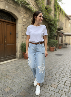 Pe26,108mars Jeans avec pétales