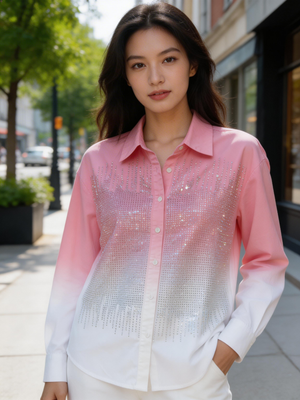 Pe26,41mars Chemisier rose avec studs