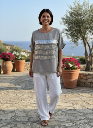 Pe26,43mars Haut kaki avec paillettes