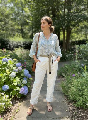 Pe26,111avril,Pantalon blanc cassé avec ceinture